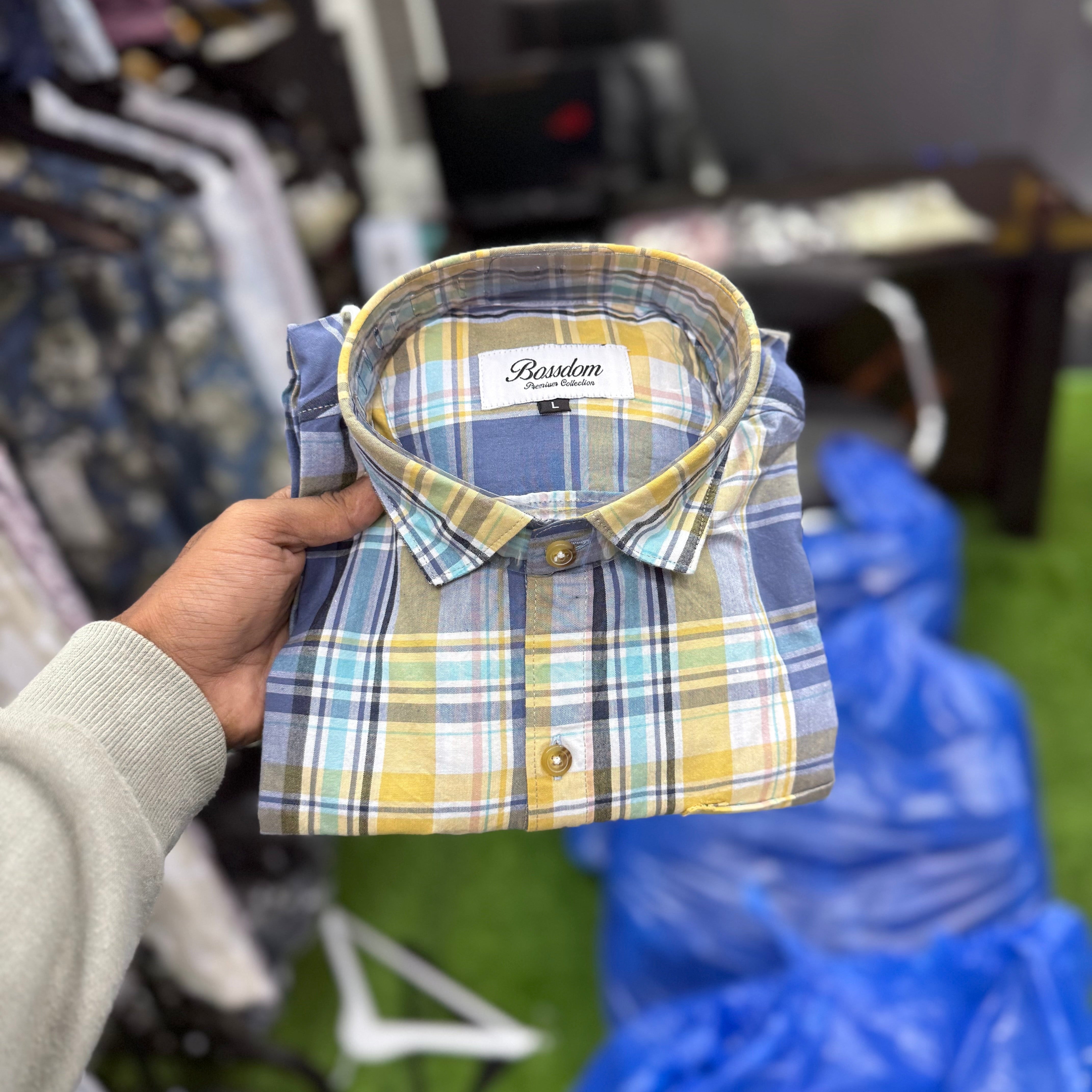 Yellow and Blue Checks Shirt