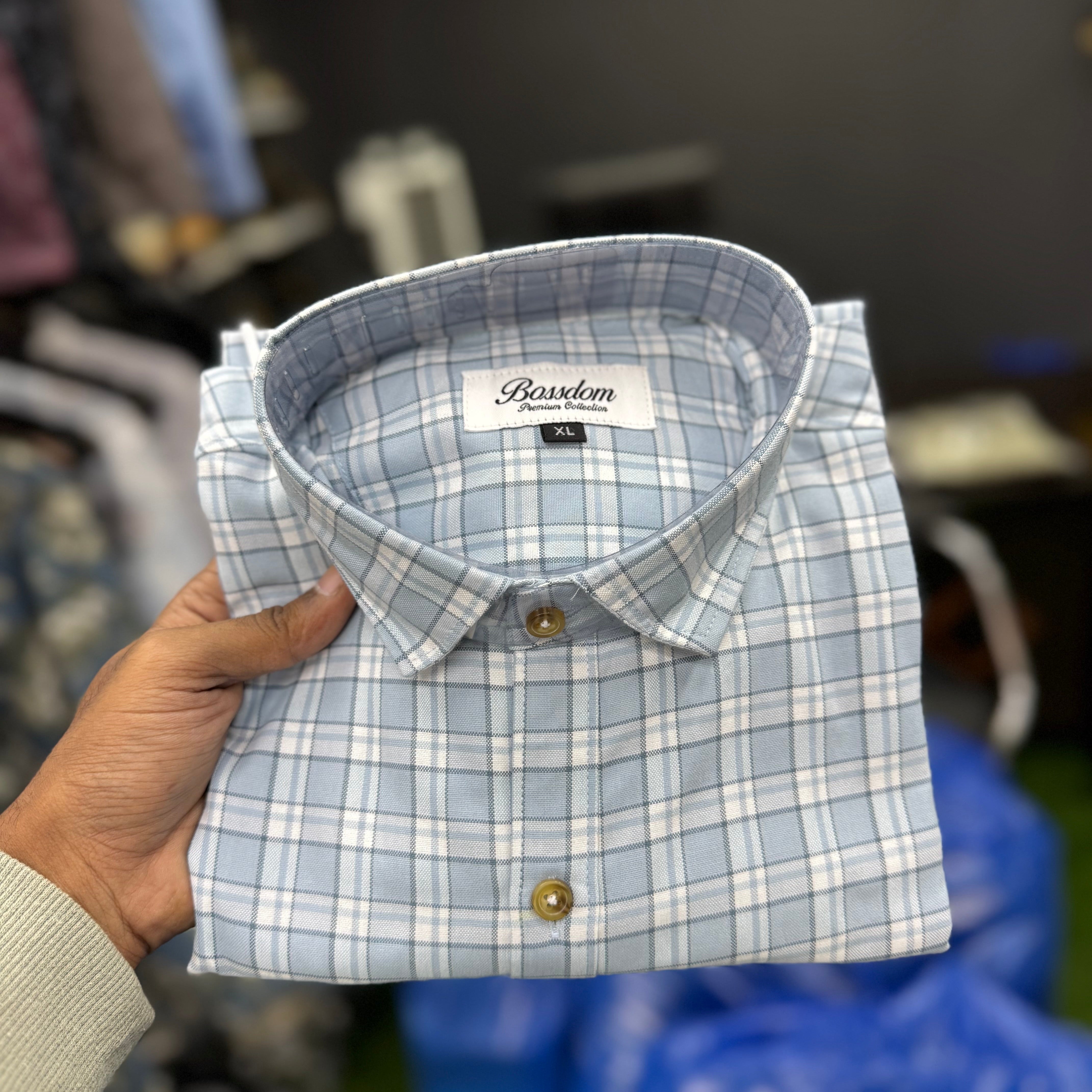 Pastle Blue Checks Shirt
