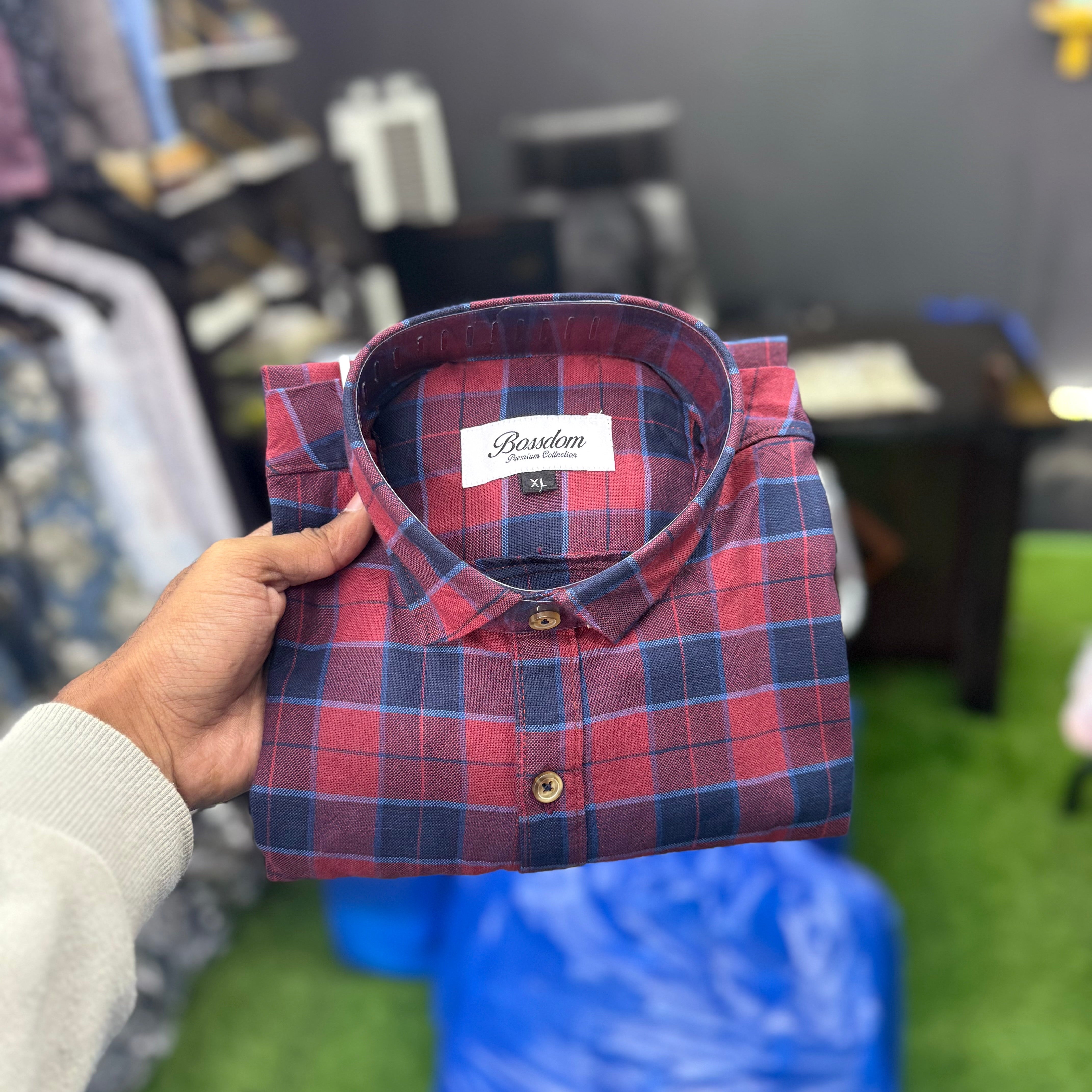 Red & Blue Checks Shirt